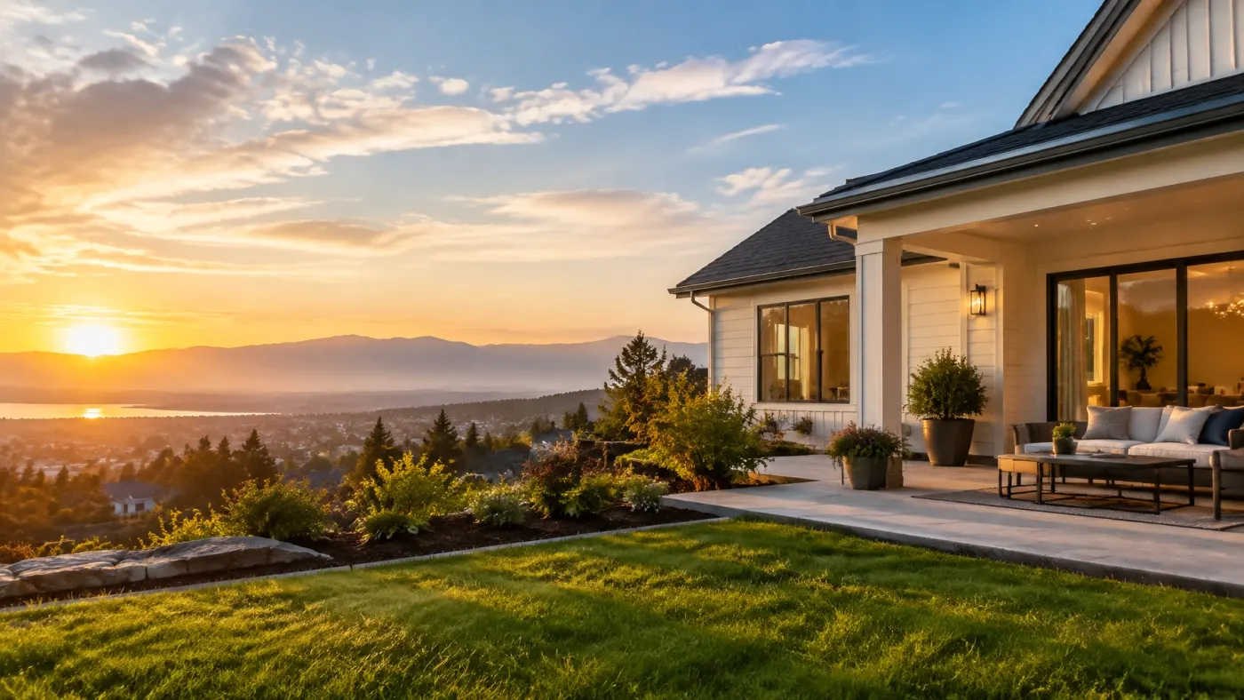 A welcoming home in soft morning light
